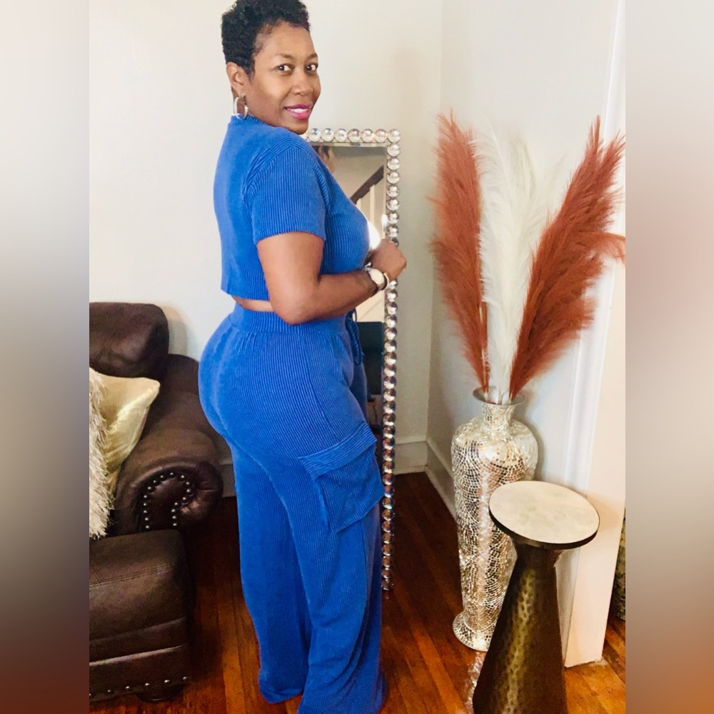 New Two Piece Blue Set